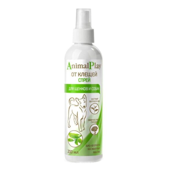 Animal Play böyük və bala və itlər üçün gənələrə qarşı sprey, 200ml.