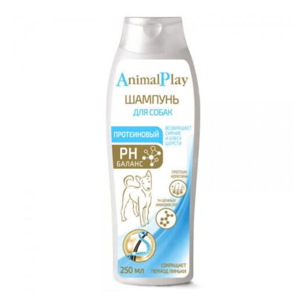 Animal Play – Hər cinsdən olan itlər üçün proteinli şampun, 250ml.