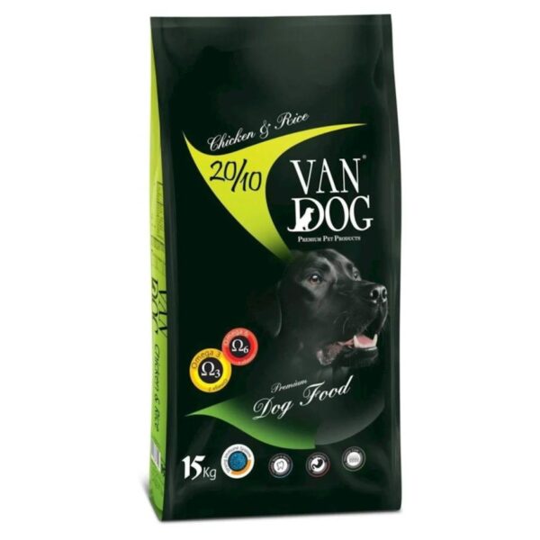 Van Dog quru yem itlər üçün, düyü ilə toyuq əti (çəki ilə) 1 kq