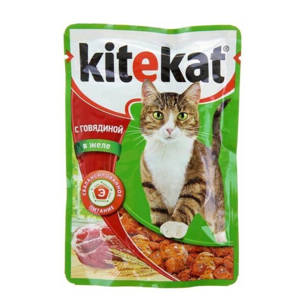 KiteKat pişiklər üçün jeledə dana əti ilə konserv 85 qr