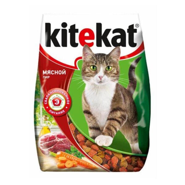 Pişiklər üçün quru yemək Kitekat, kök və mal əti ilə (çəki ilə) 1kg