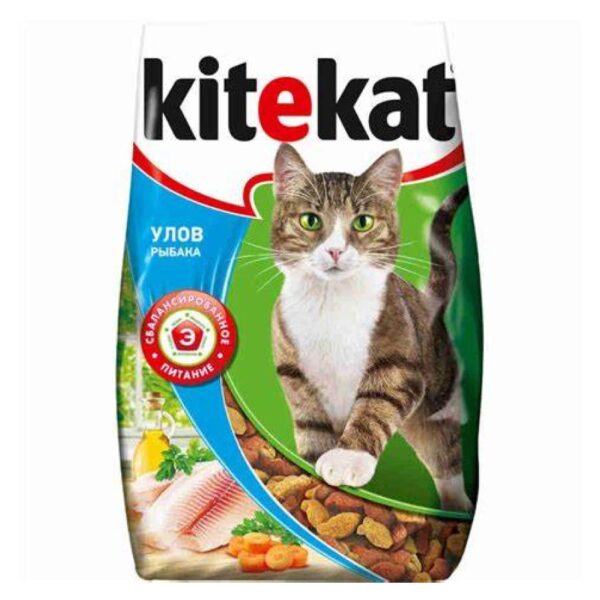 Pişiklər üçün quru yemək Kitekat, kök və balıq əti ilə (çəki ilə) 1kg