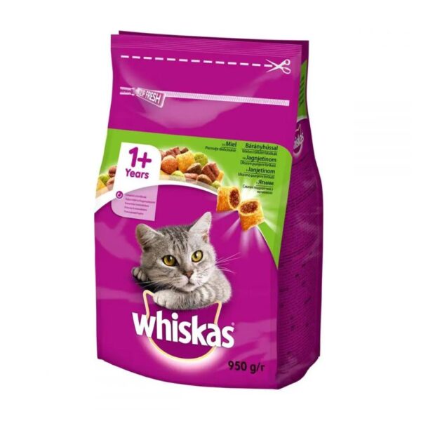 Pişiklər üçün quru yem Whiskas mal əti ilə göyərti qarışıq, 950 q