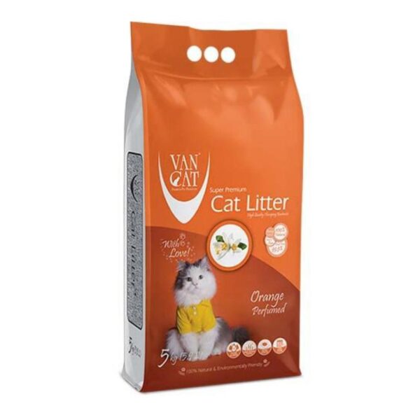 Vancat Orange Bentonite Super Clumping- Pişiklər üçün portağal doldurucu 5kq.