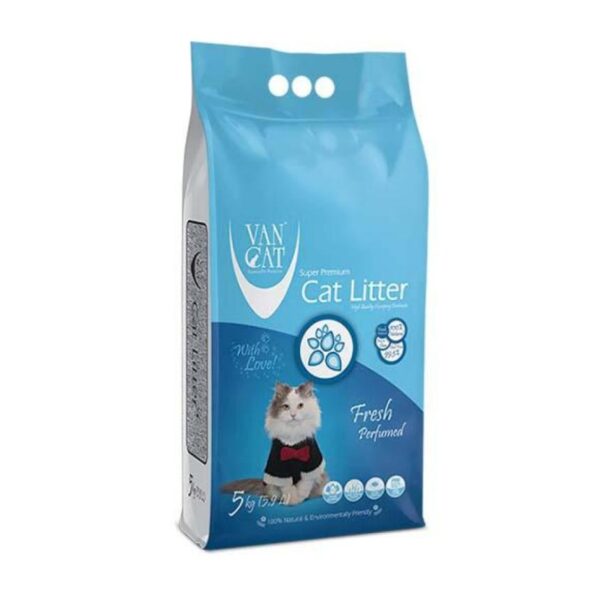 Vancat Fresh Bentonite Super Clumping- Pişiklər üçün təravət qoxulu doldurucu 5kq.