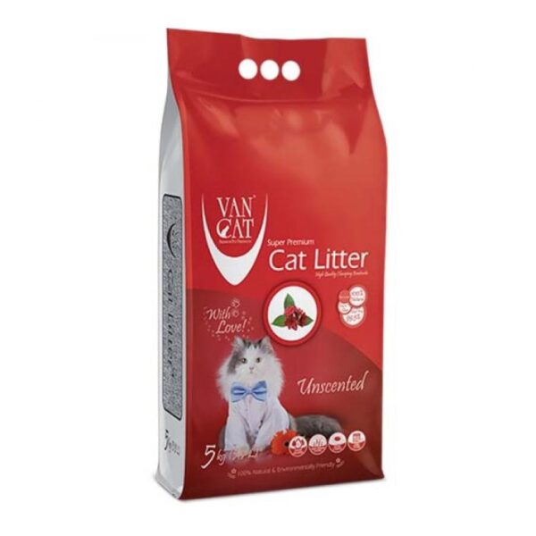 Vancat Unscented Bentonite Super Clumping- Pişiklər üçün qoxusuz doldurucu 5kq.