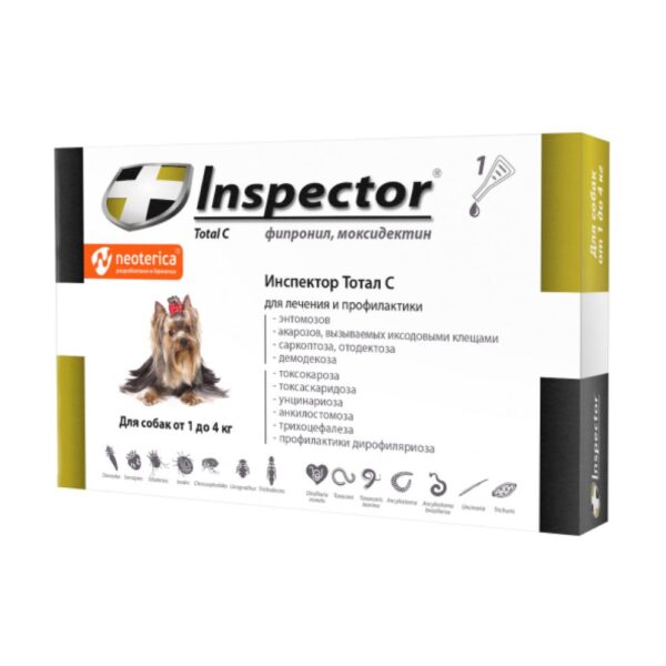 Damcı Inspector Total С 1-4 kq olan itlər üçün (1 pipet)