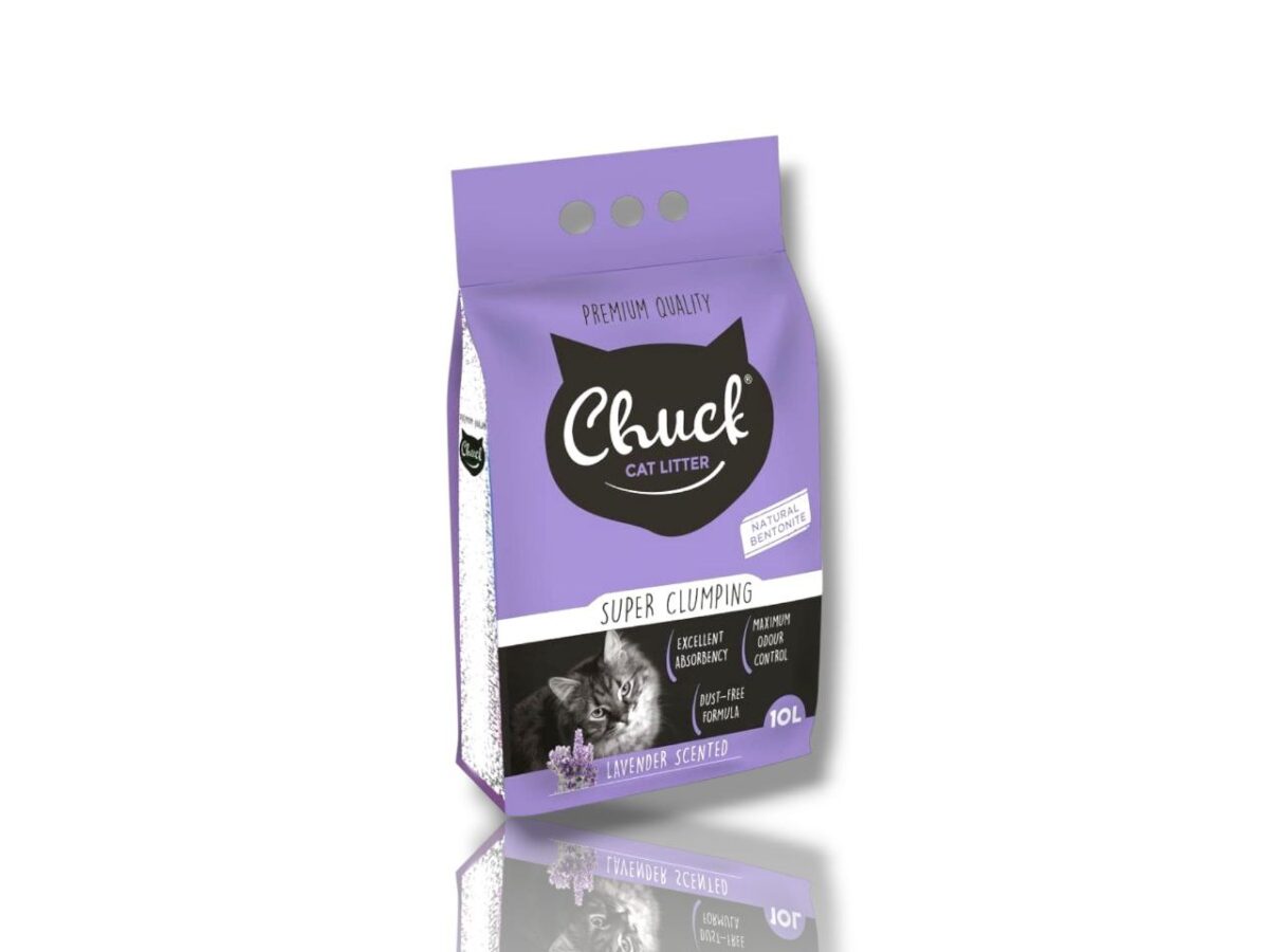 Chuck Lavander Bentonite Super Clumping- Pişiklər üçün lavanda qoxulu doldurucu 10l. — изображение 1