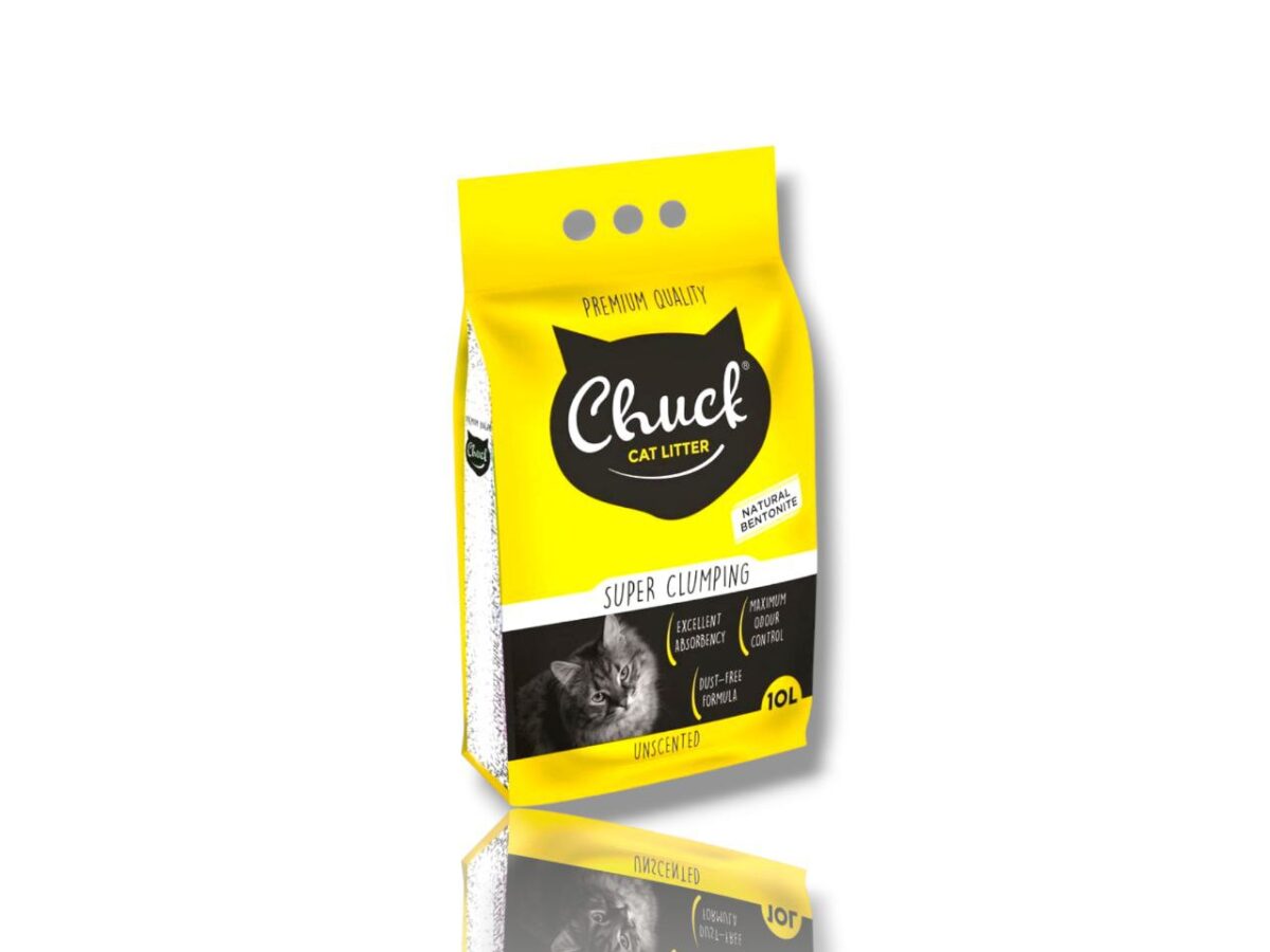 Chuck Natural Bentonite Super Clumping- Pişiklər üçün qoxusuz doldurucu 10l. — изображение 1
